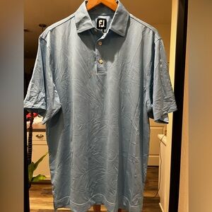 Men's Footjoy light Blue Striped polo
